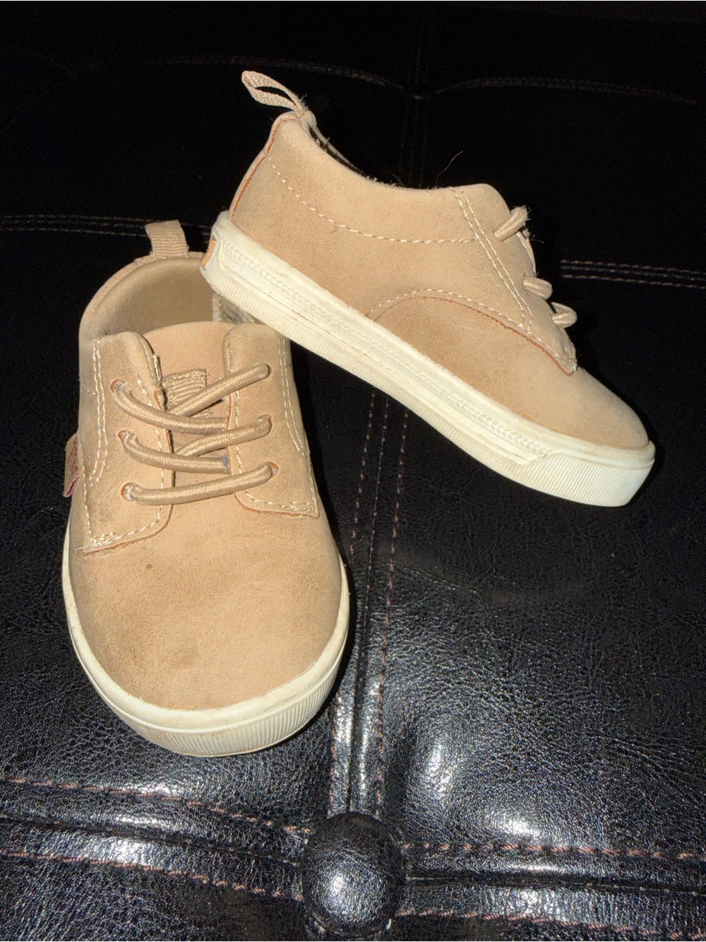 OshKosh B'gosh Kids Tan Suede-Look Lace-Up Sneakers